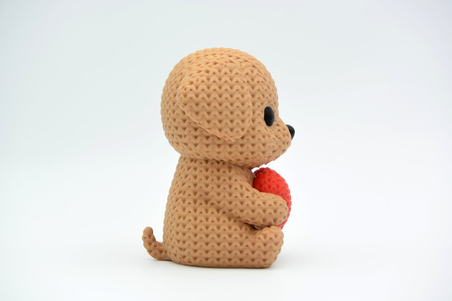 Knitted Dog With Heart - Valentine's Day